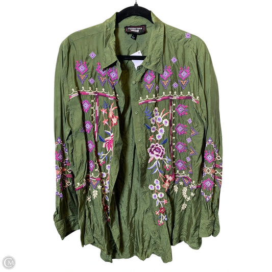 Top Long Sleeve By Johnny Was In Green, Size: L