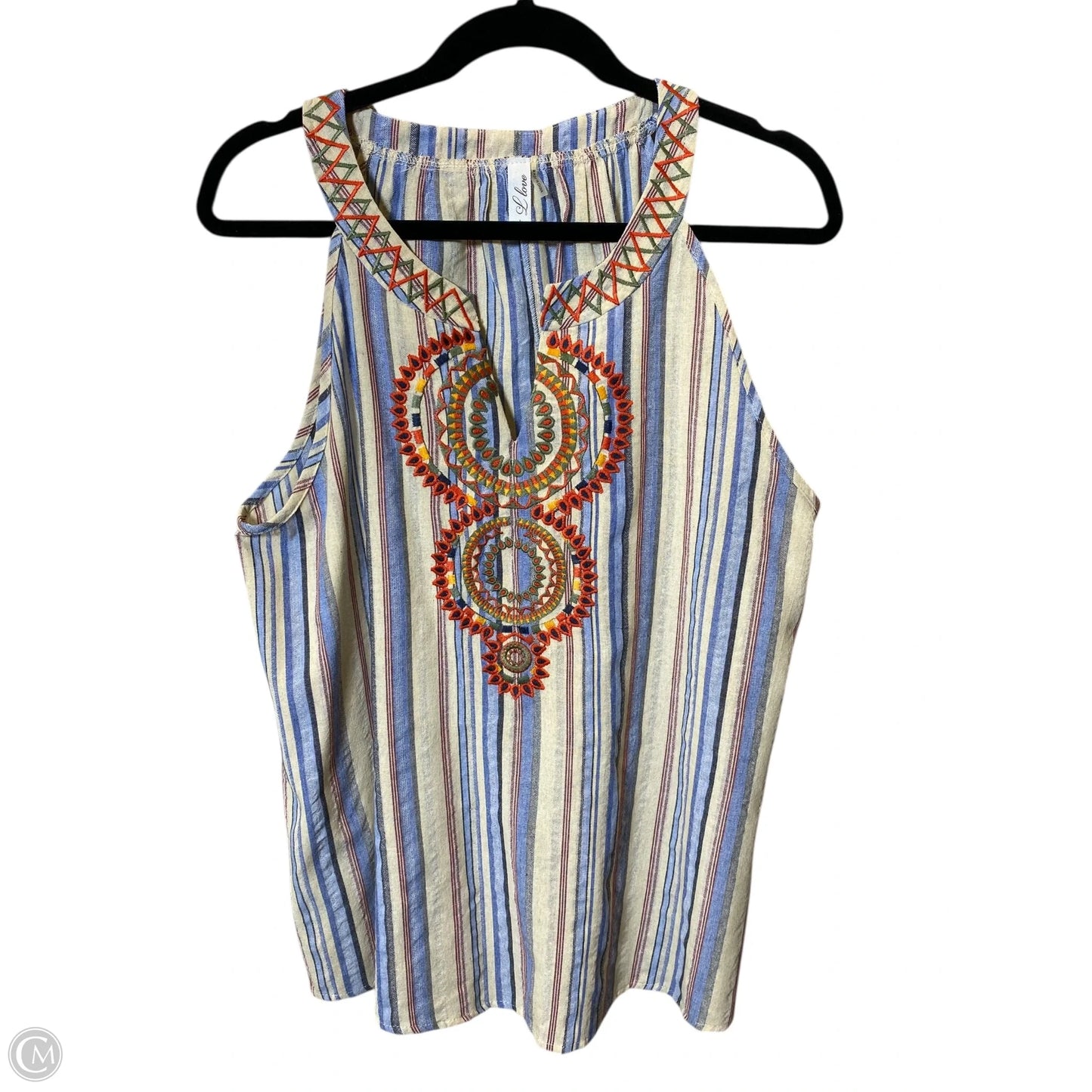 Top Sleeveless By L Love In Multi-colored, Size: L