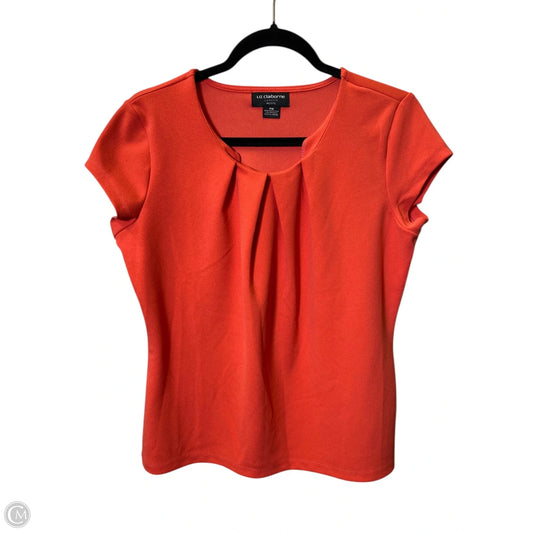 Top Short Sleeve By Liz Claiborne In Orange, Size: M