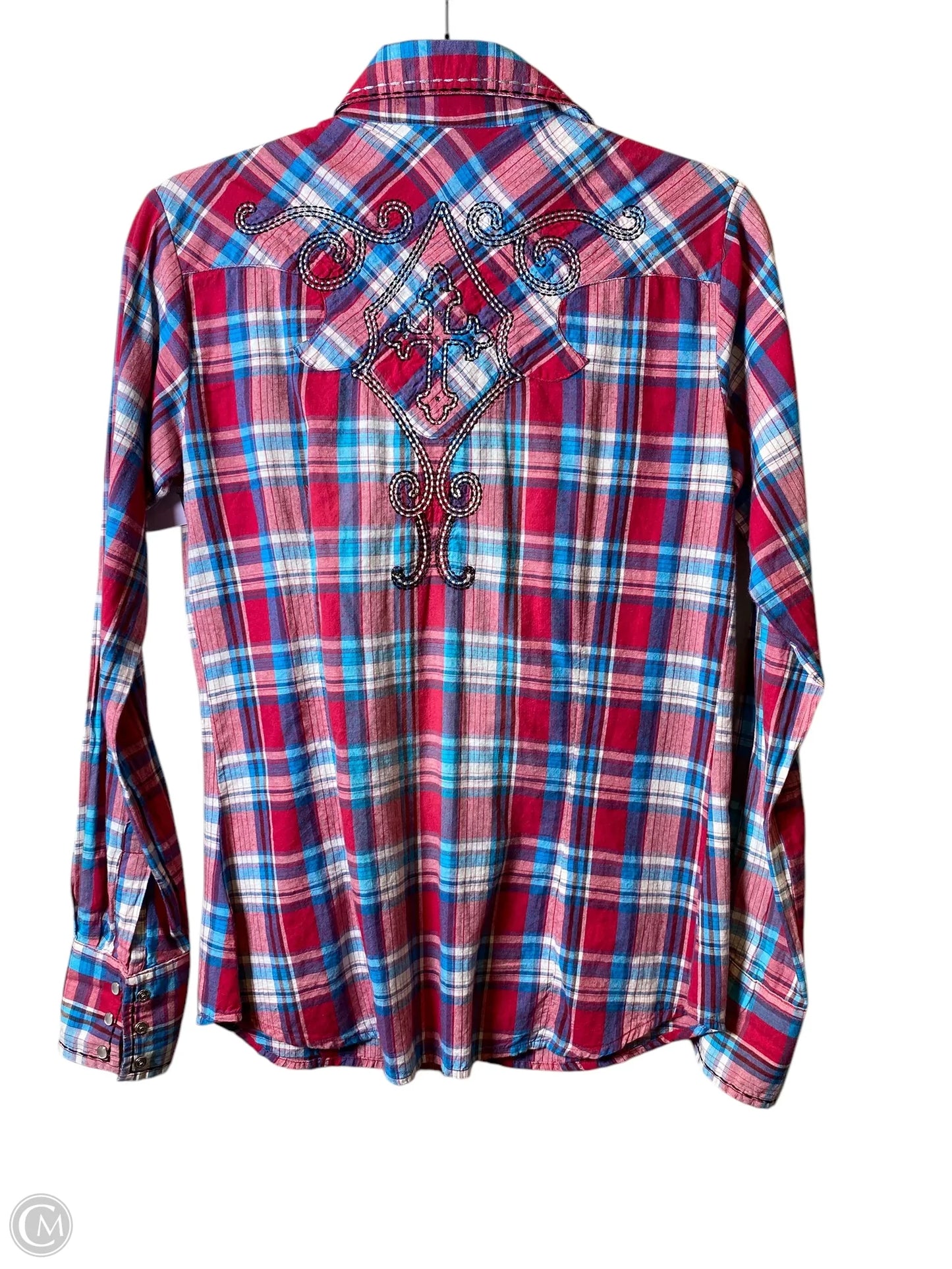 Top Long Sleeve By Ariat In Plaid Pattern, Size: S