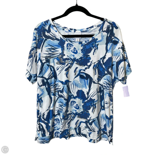 Top Short Sleeve By Chicos In Multi-colored, Size: L