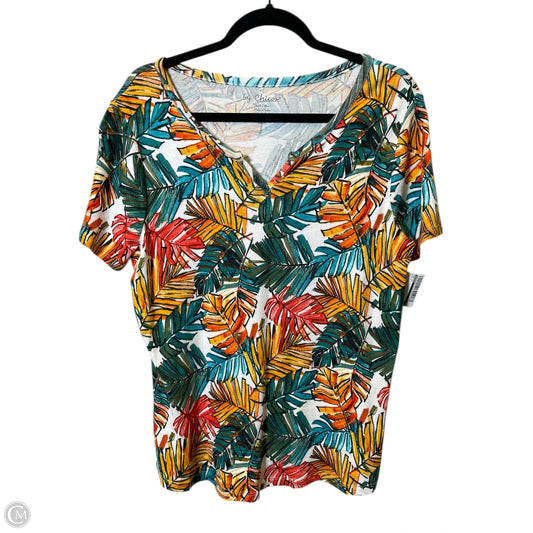 Top Short Sleeve By Chicos In Multi-colored, Size: L