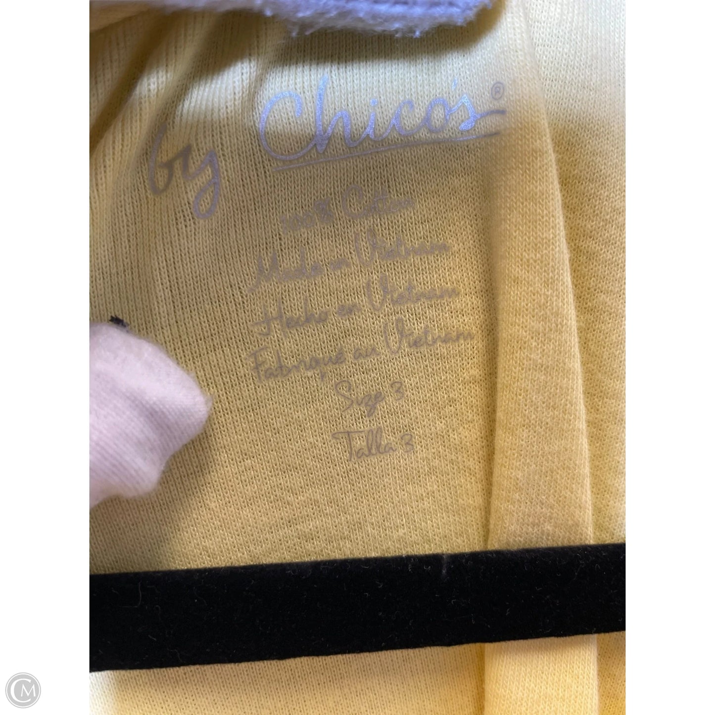 Top Short Sleeve By Chicos In Yellow, Size: Xl