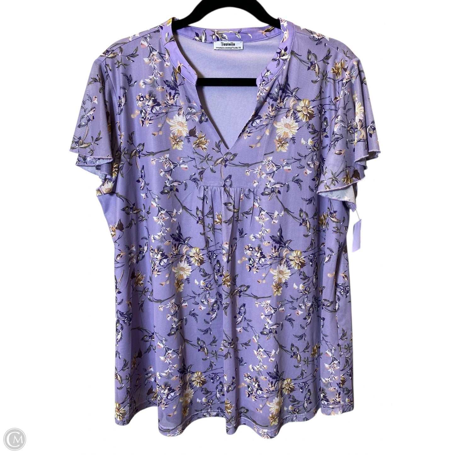 Top Short Sleeve By Clothes Mentor In Floral Print, Size: 2x