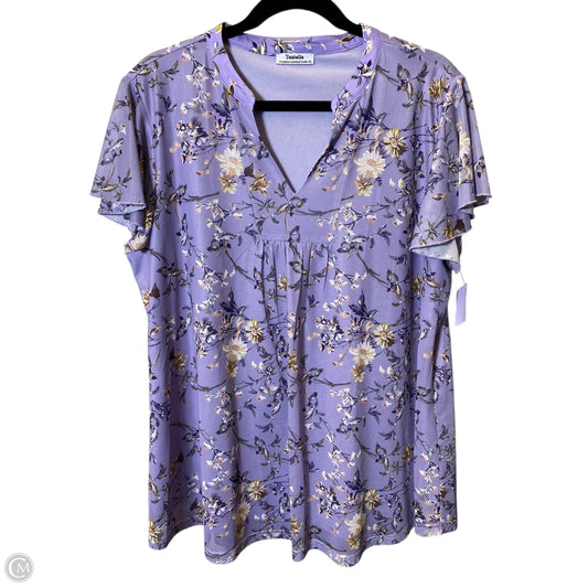 Top Short Sleeve By Clothes Mentor In Floral Print, Size: 2x