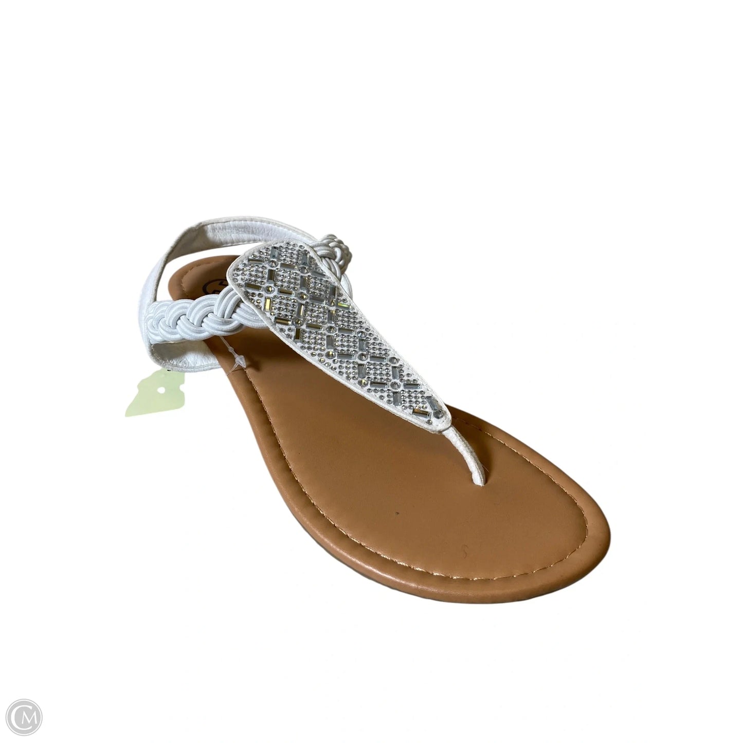 Sandals Heels Wedge By Daisy Fuentes In Tan & White, Size: 7
