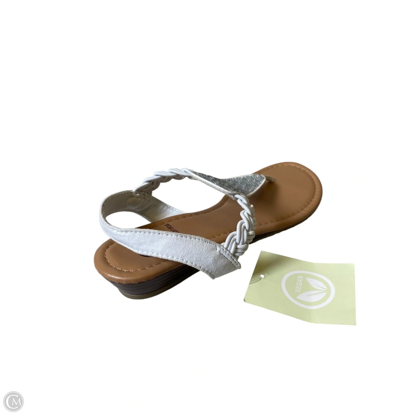 Sandals Heels Wedge By Daisy Fuentes In Tan & White, Size: 7
