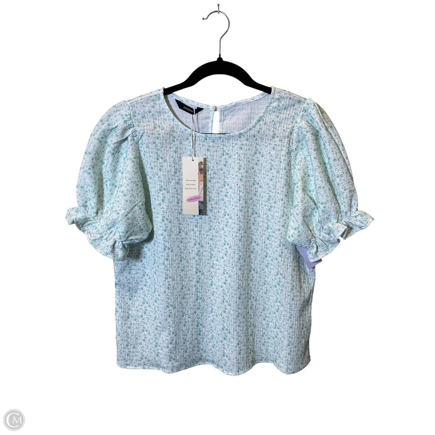 Top Short Sleeve By Clothes Mentor In Green & White, Size: S