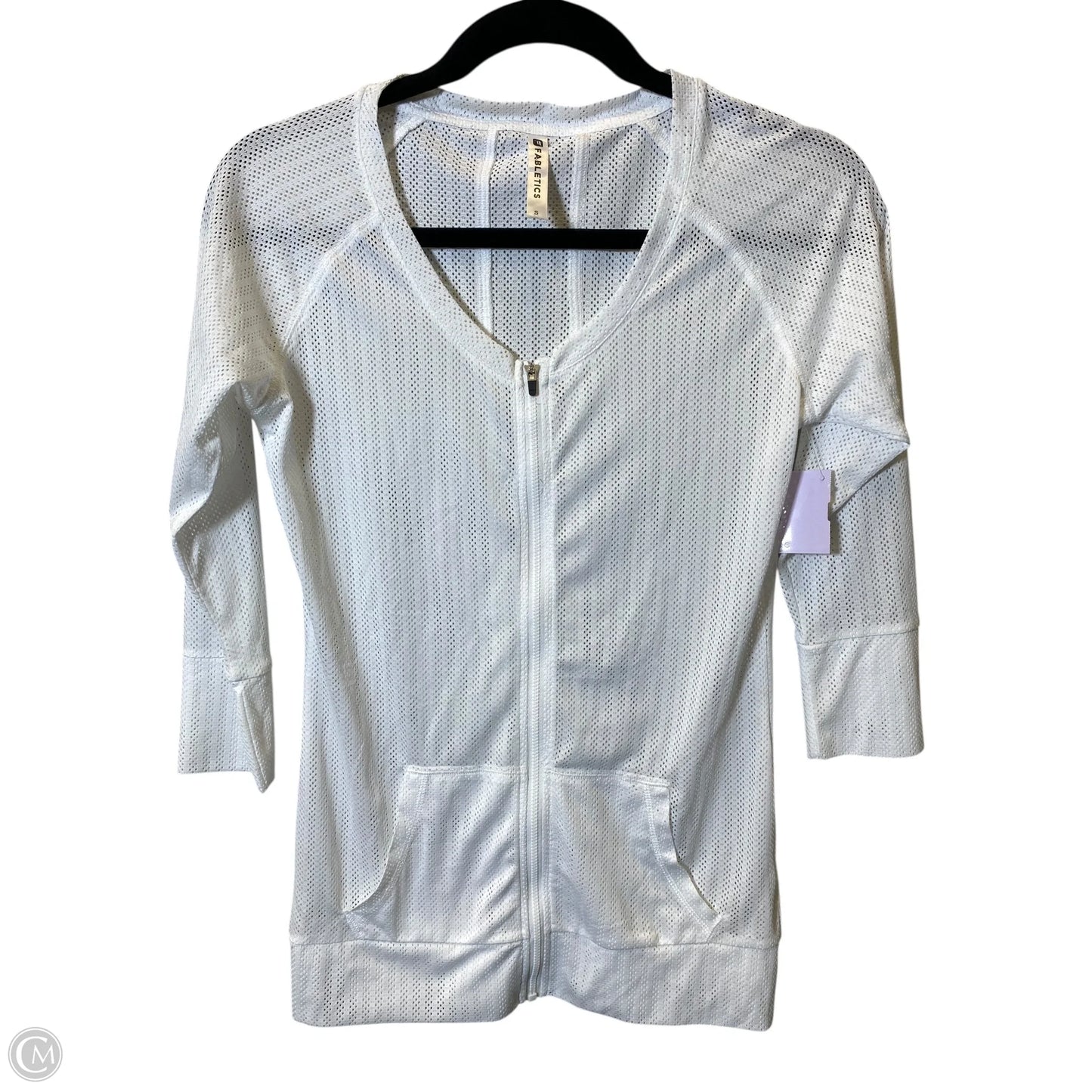 Athletic Jacket By Fabletics In White, Size: S