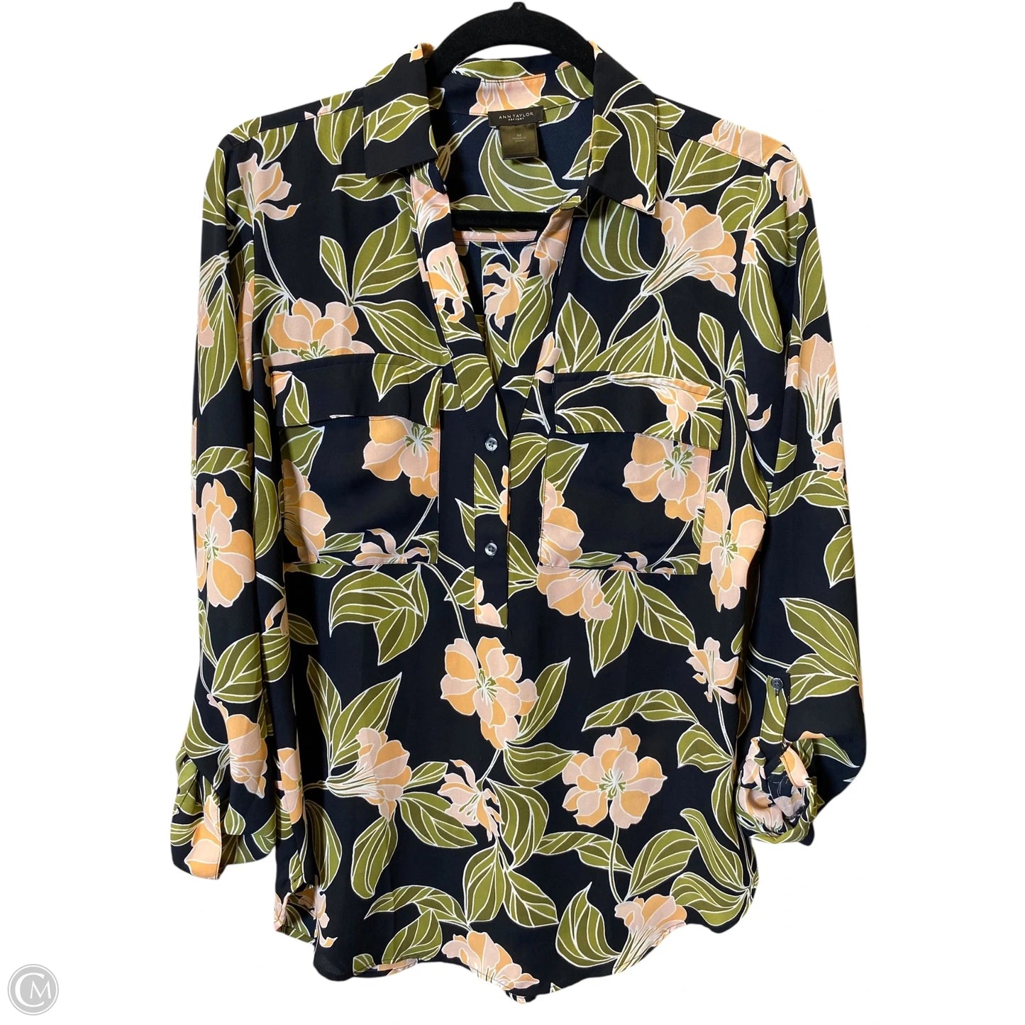 Top Long Sleeve By Ann Taylor In Floral Print, Size: M
