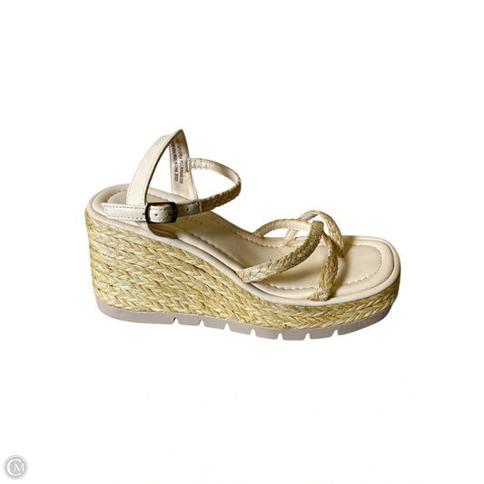 Sandals Heels Wedge By Madden Girl In Beige, Size: 7.5