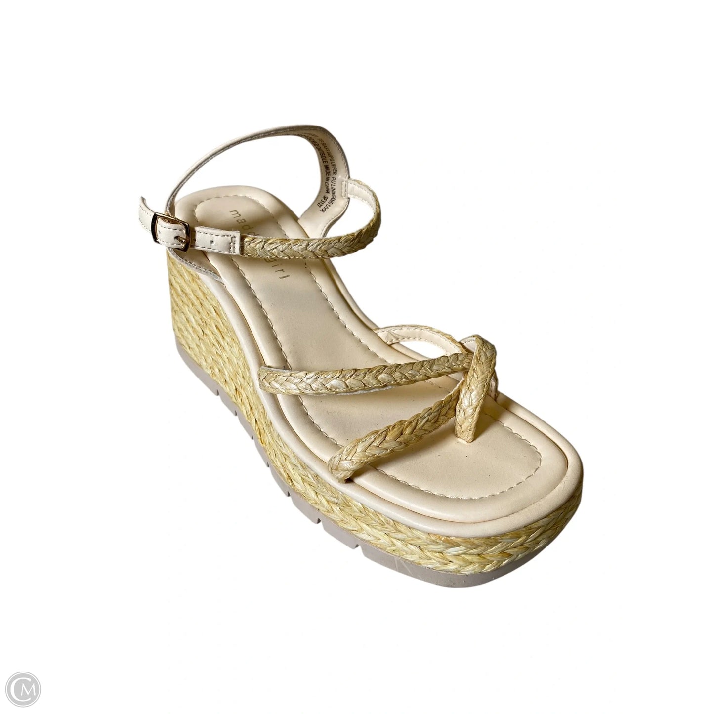 Sandals Heels Wedge By Madden Girl In Beige, Size: 7.5