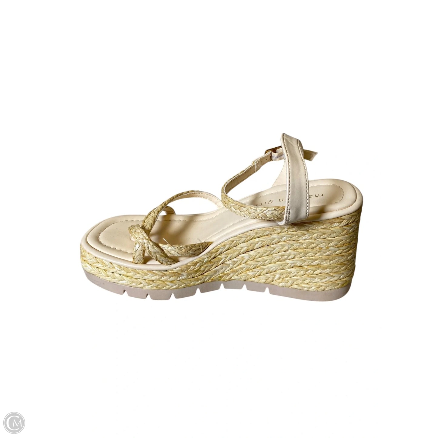 Sandals Heels Wedge By Madden Girl In Beige, Size: 7.5