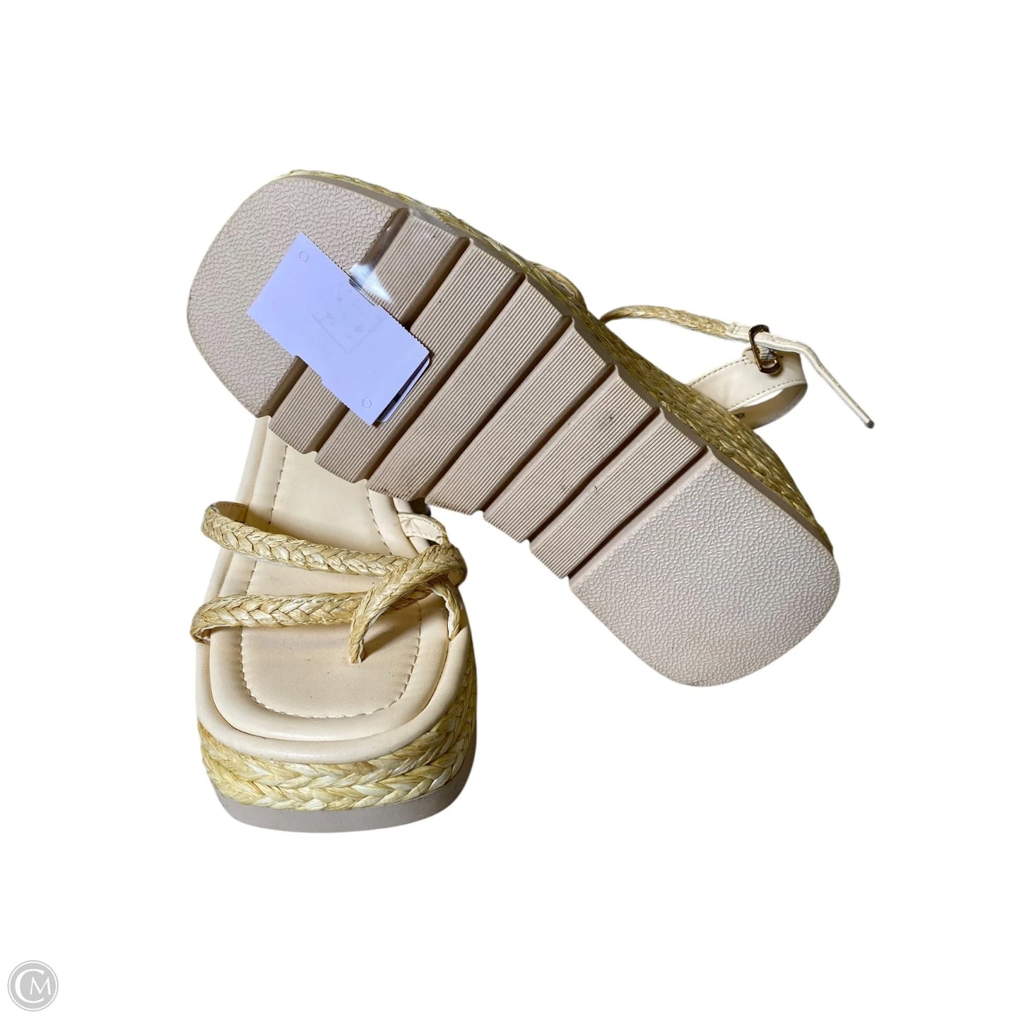 Sandals Heels Wedge By Madden Girl In Beige, Size: 7.5