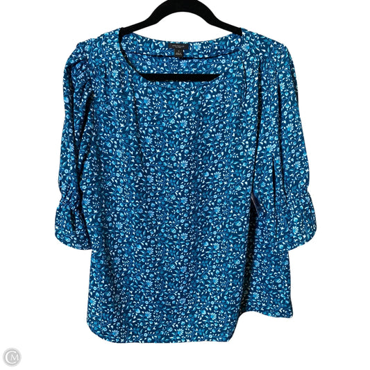 Top 3/4 Sleeve By Ann Taylor In Blue, Size: M