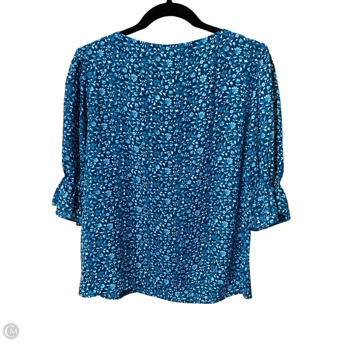 Top 3/4 Sleeve By Ann Taylor In Blue, Size: M