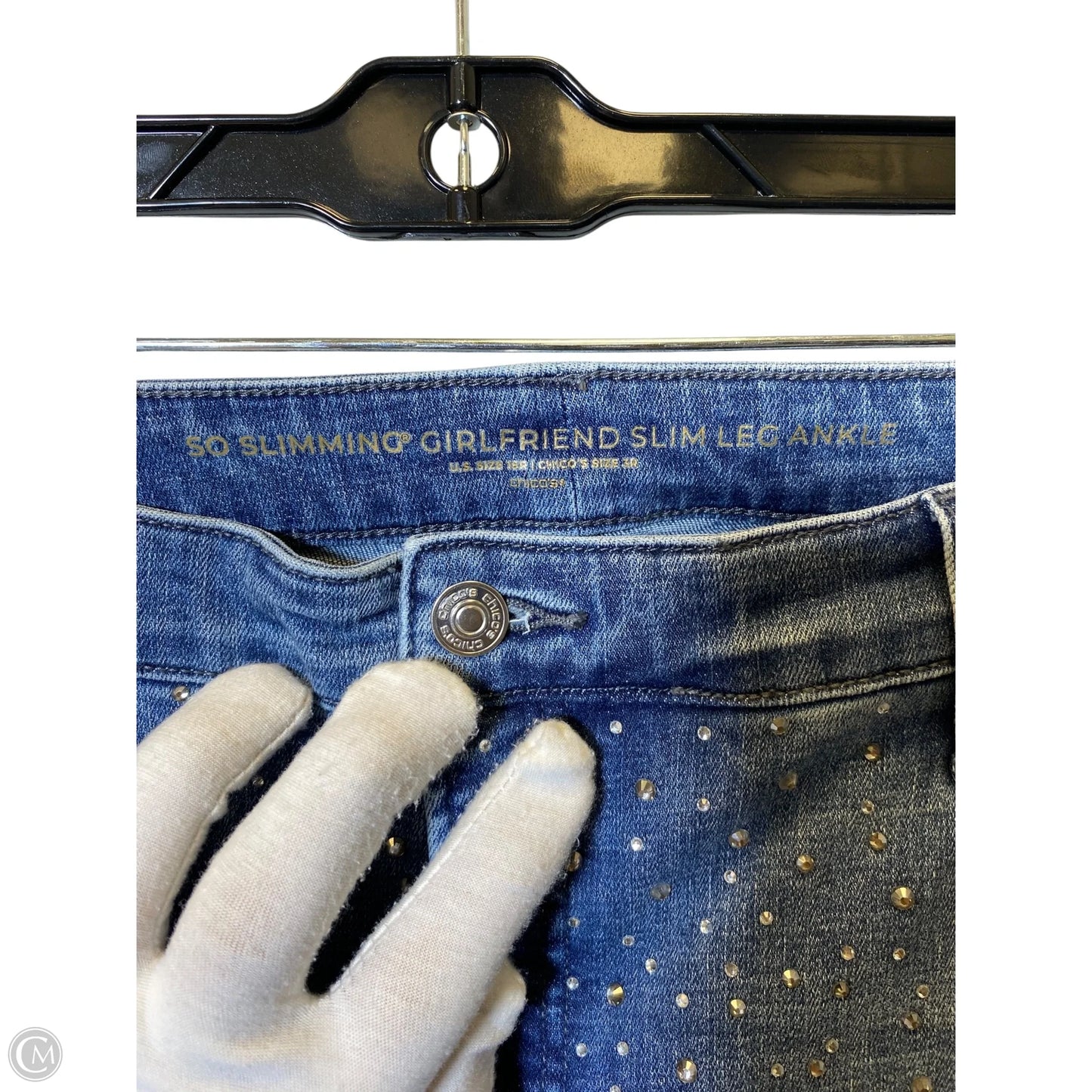 Jeans Straight By Chicos In Blue Denim, Size: 16