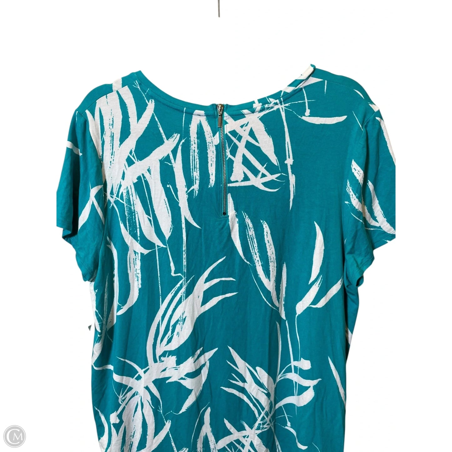 Top Short Sleeve By Chicos In Aqua, Size: Xl