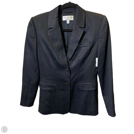 Blazer Luxury Designer By St John Collection In Black, Size:  2