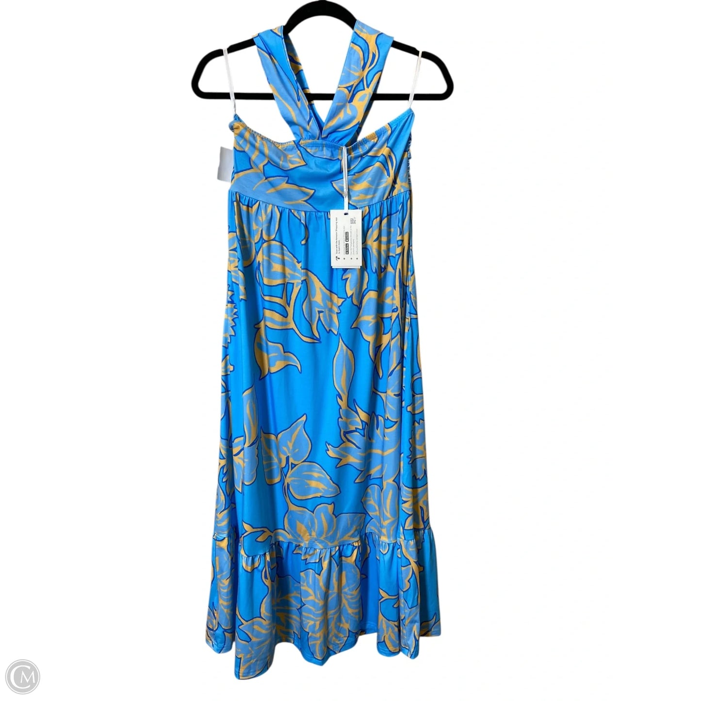 Dress Casual Maxi By Grace Karin In Blue & Yellow, Size: S