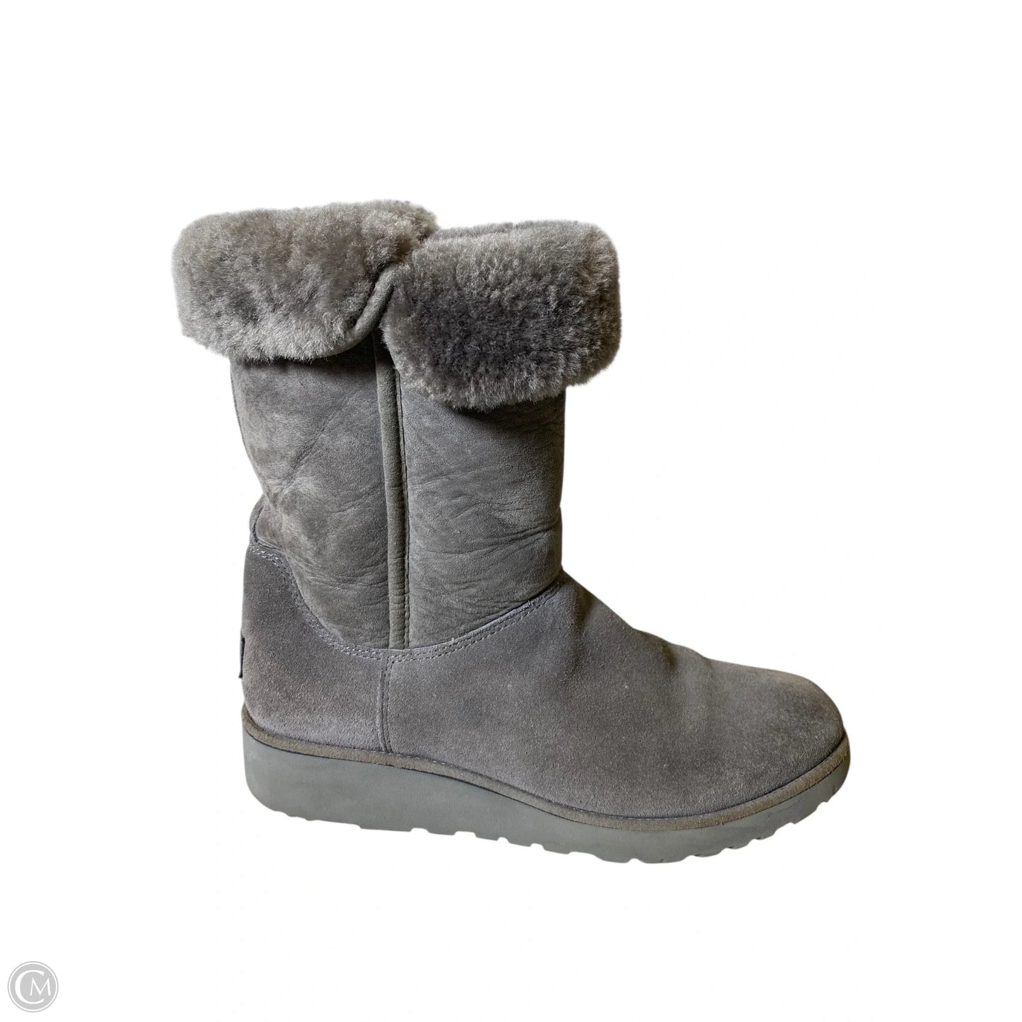 Boots Designer By Ugg In Grey, Size: 9