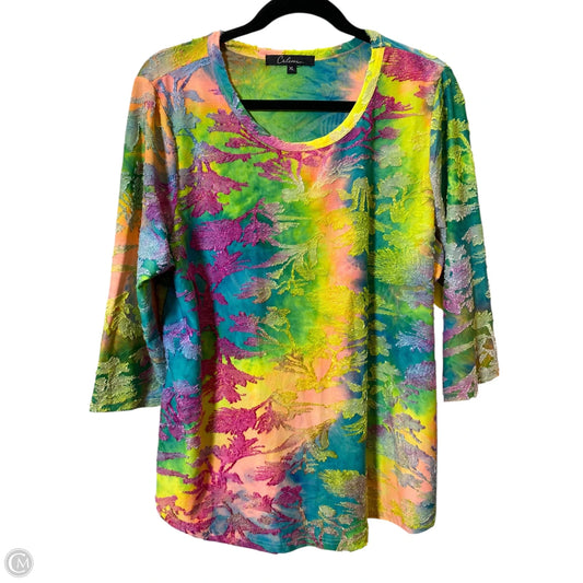 Top 3/4 Sleeve By Calessa In Multi-colored, Size: Xl