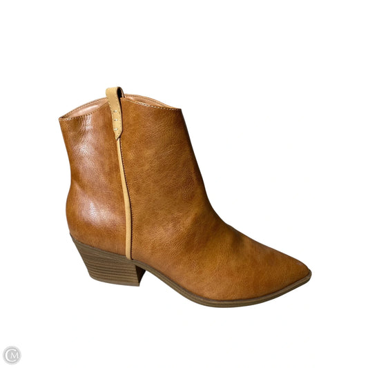 Boots Ankle Heels By Universal Thread In Brown, Size: 11