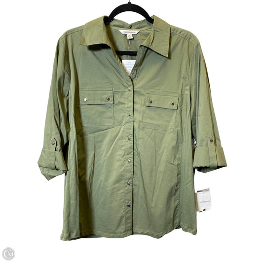 Blouse Long Sleeve By Croft And Barrow In Green, Size: Xl