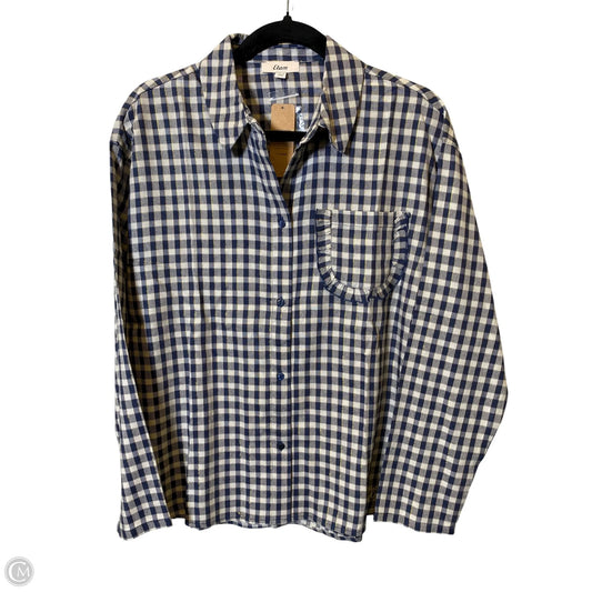 Blouse Long Sleeve By Clothes Mentor In Plaid Pattern, Size: M