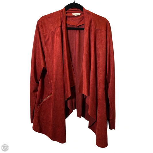 Cardigan By Clothes Mentor In Red, Size: 3XL