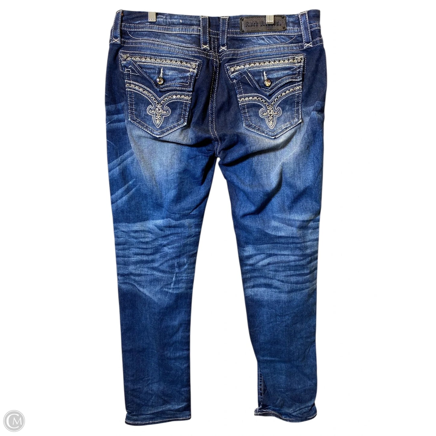 Jeans Straight By Rock Revival In Blue Denim, Size: 16