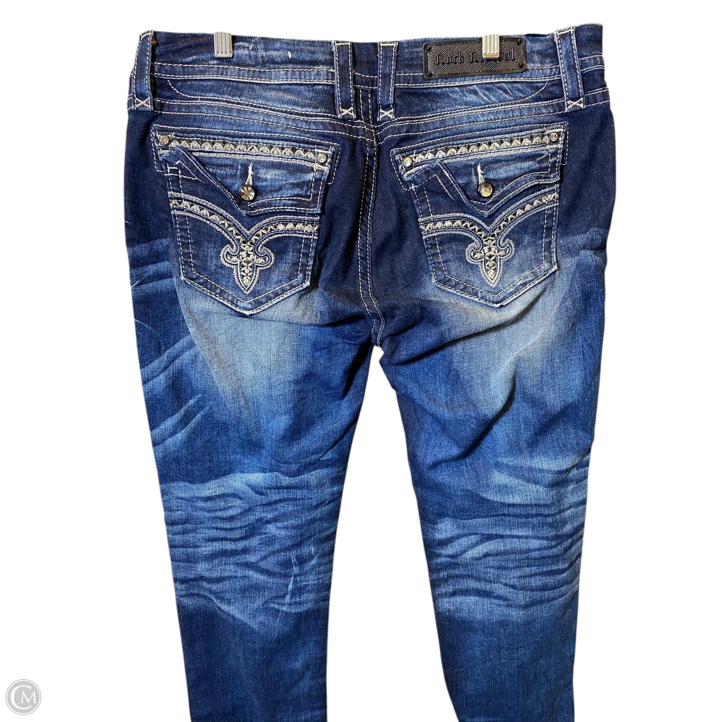 Jeans Straight By Rock Revival In Blue Denim, Size: 16