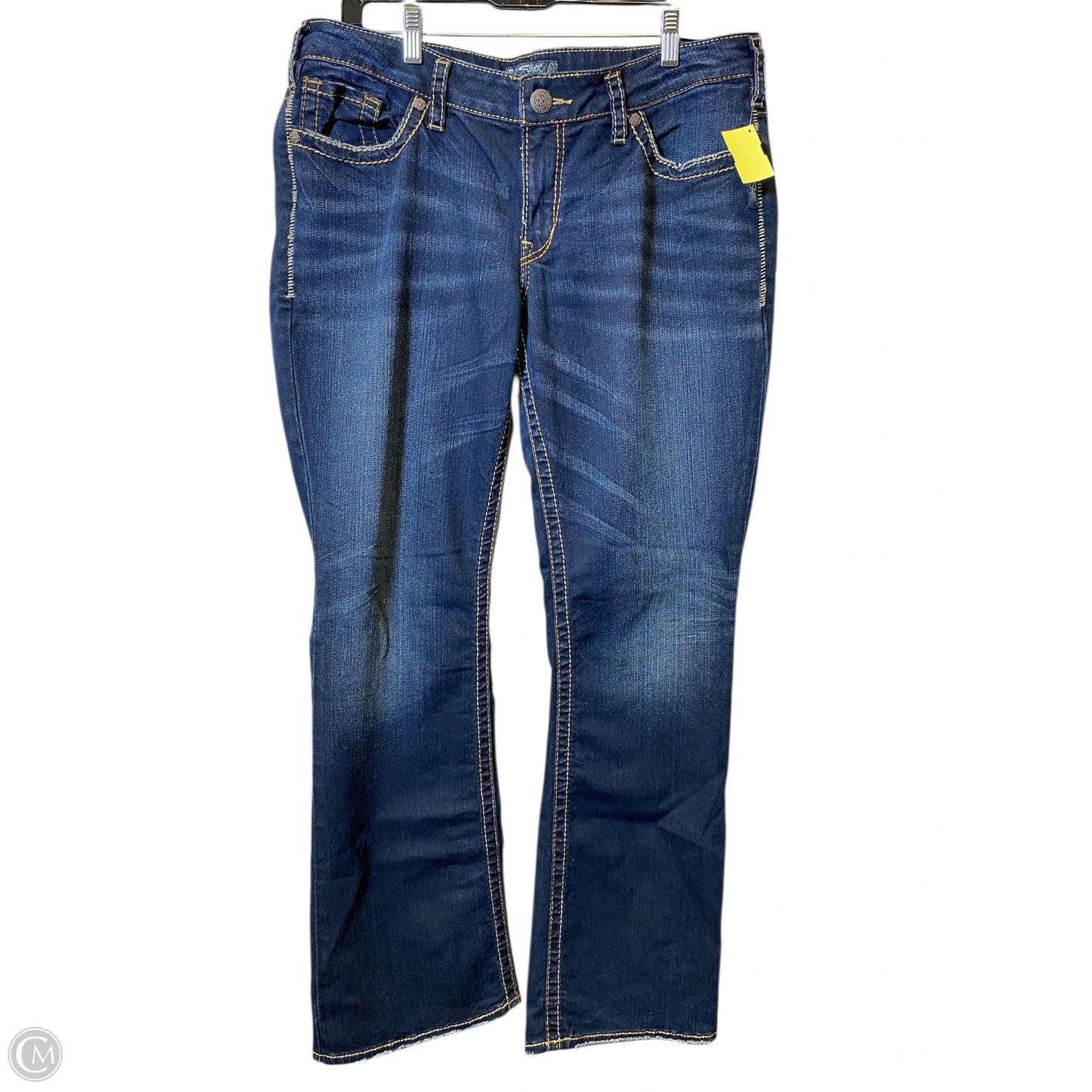 Jeans Flared By Silver In Blue Denim, Size: 16