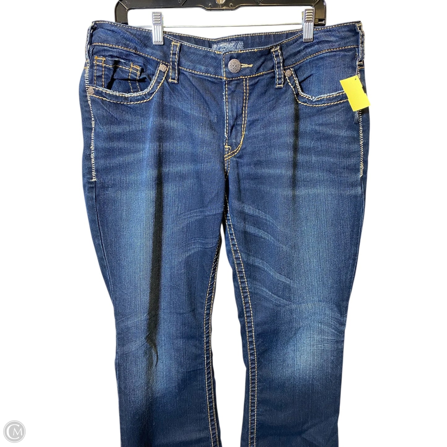 Jeans Flared By Silver In Blue Denim, Size: 16