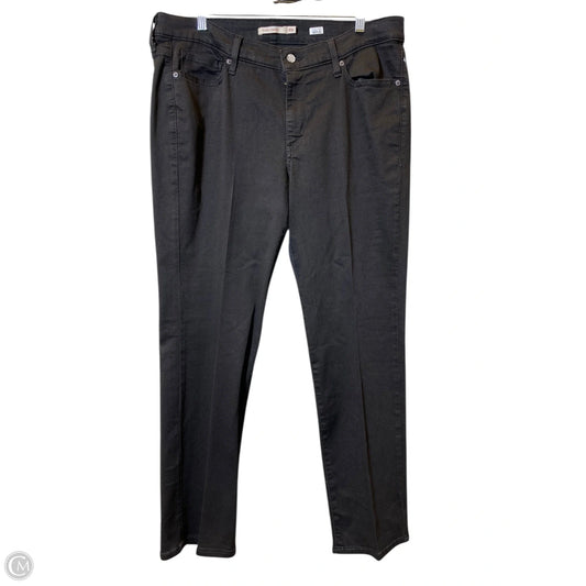Jeans Straight By Levis In Black Denim, Size: 18