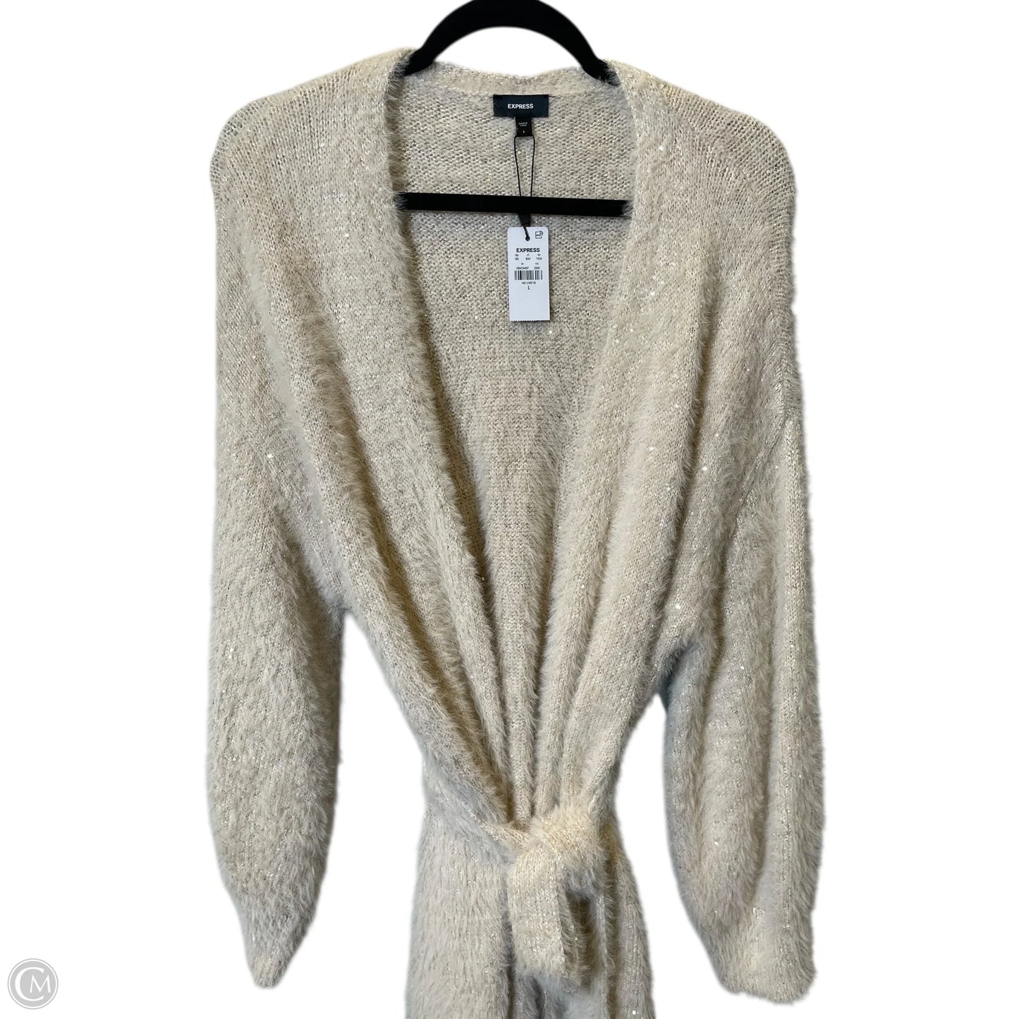 Cardigan By Express In Beige, Size: L