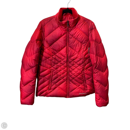 Jacket Puffer & Quilted By Eddie Bauer In Red, Size: L