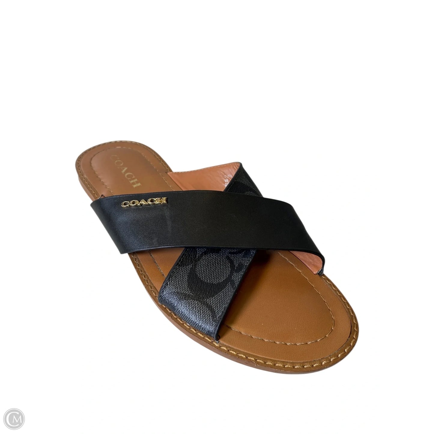 Sandals Designer By Coach In Black & Tan, Size: 9