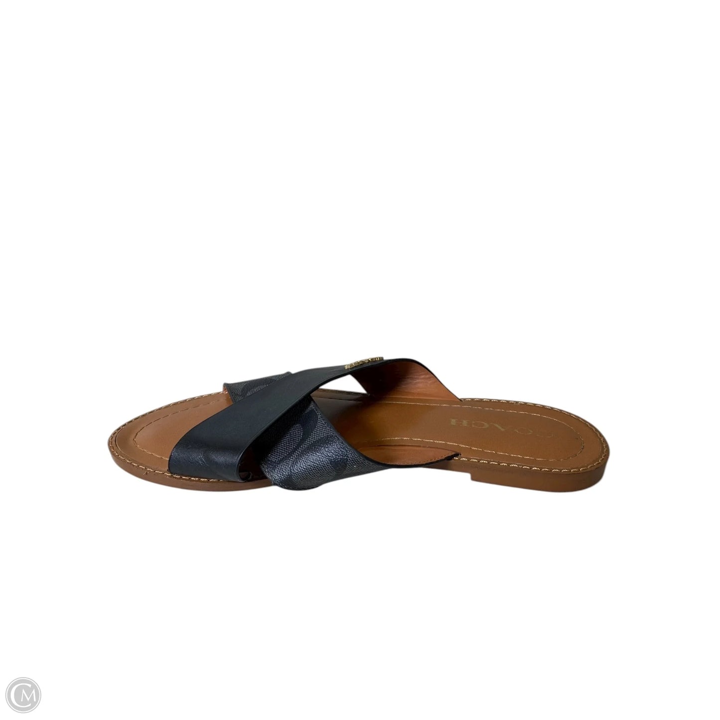 Sandals Designer By Coach In Black & Tan, Size: 9