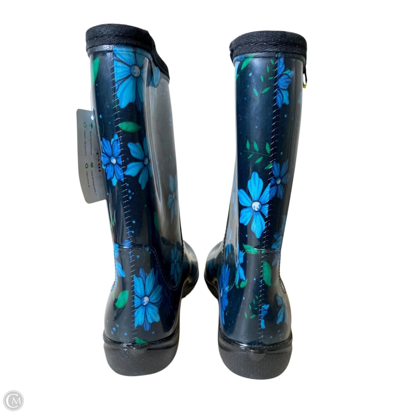 Boots Rain By Clothes Mentor In Floral Print, Size: 7