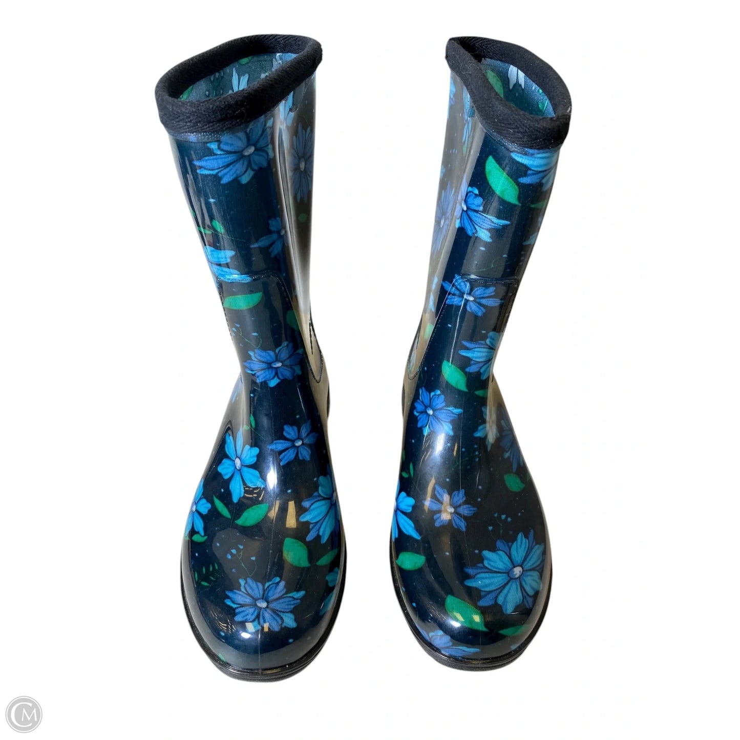 Boots Rain By Clothes Mentor In Floral Print, Size: 7