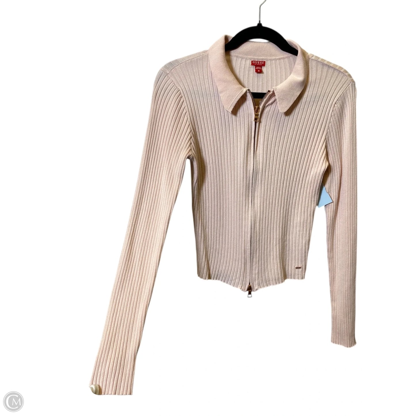 Top Long Sleeve By Guess In Pink, Size: M
