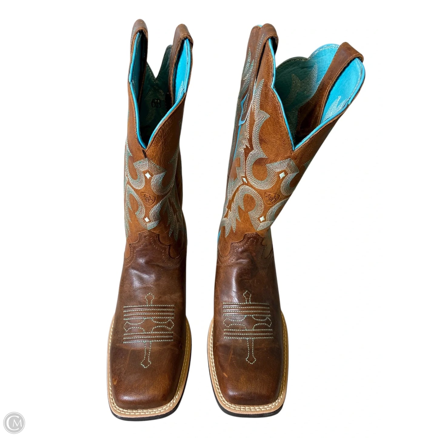 Boots Western By Ariat In Blue & Brown, Size: 6