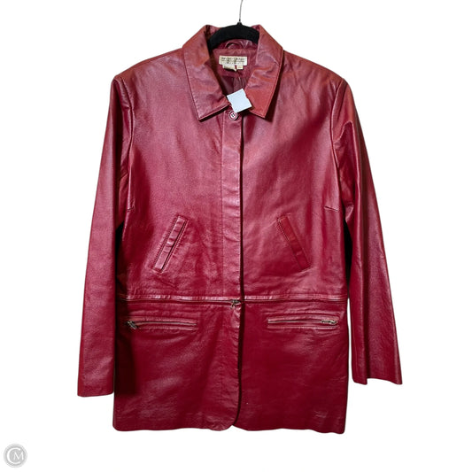 Jacket Leather By Newport News In Red, Size: Xl