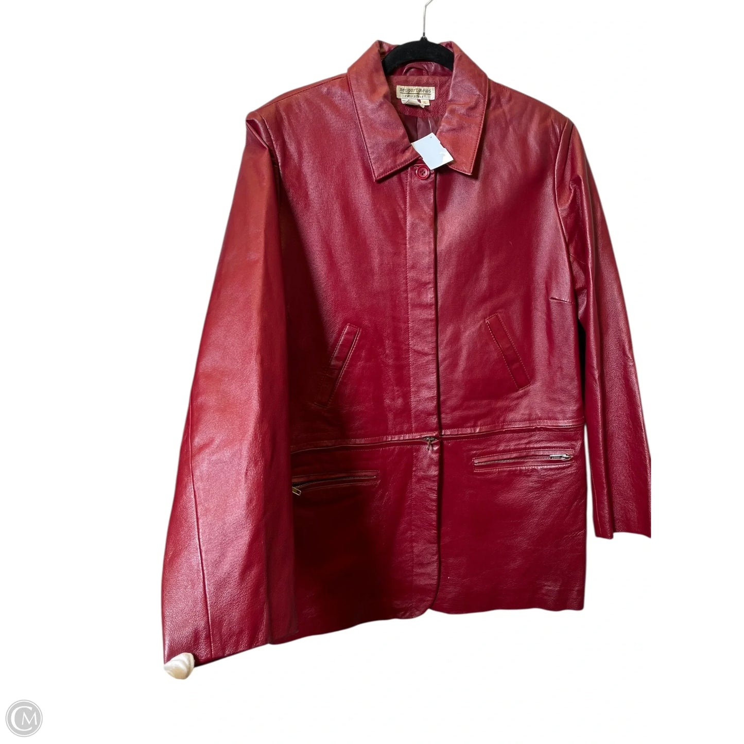 Jacket Leather By Newport News In Red, Size: Xl
