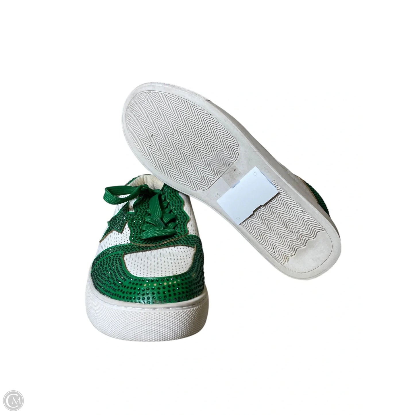 Shoes Sneakers By Corkys In Green & White, Size: 11