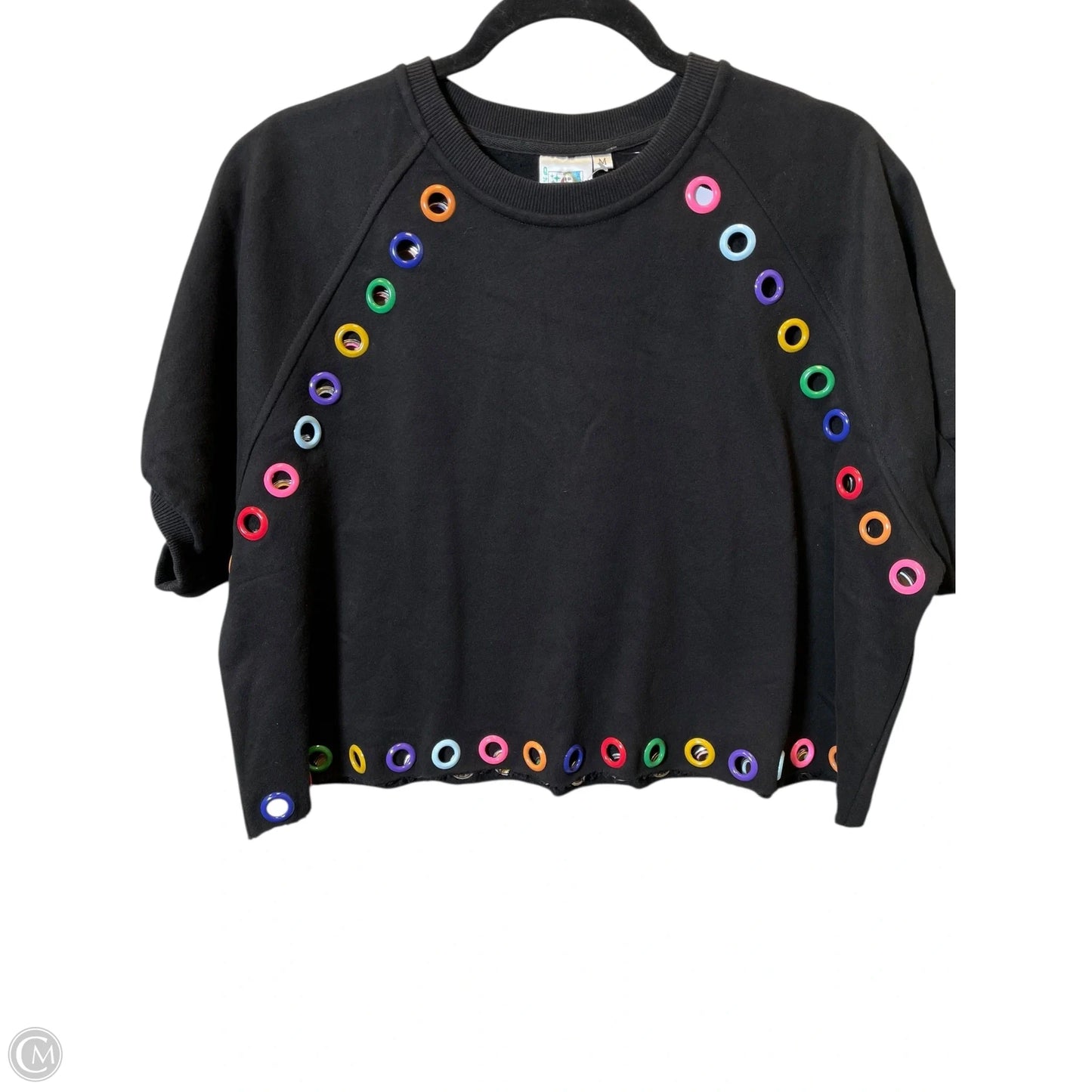 Top Short Sleeve By Clothes Mentor In Black, Size: M