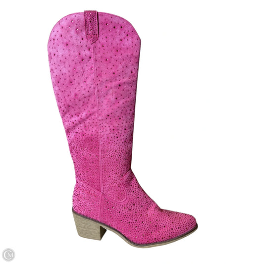 Boots Knee Heels By Pierre Dumas In Pink, Size: 11