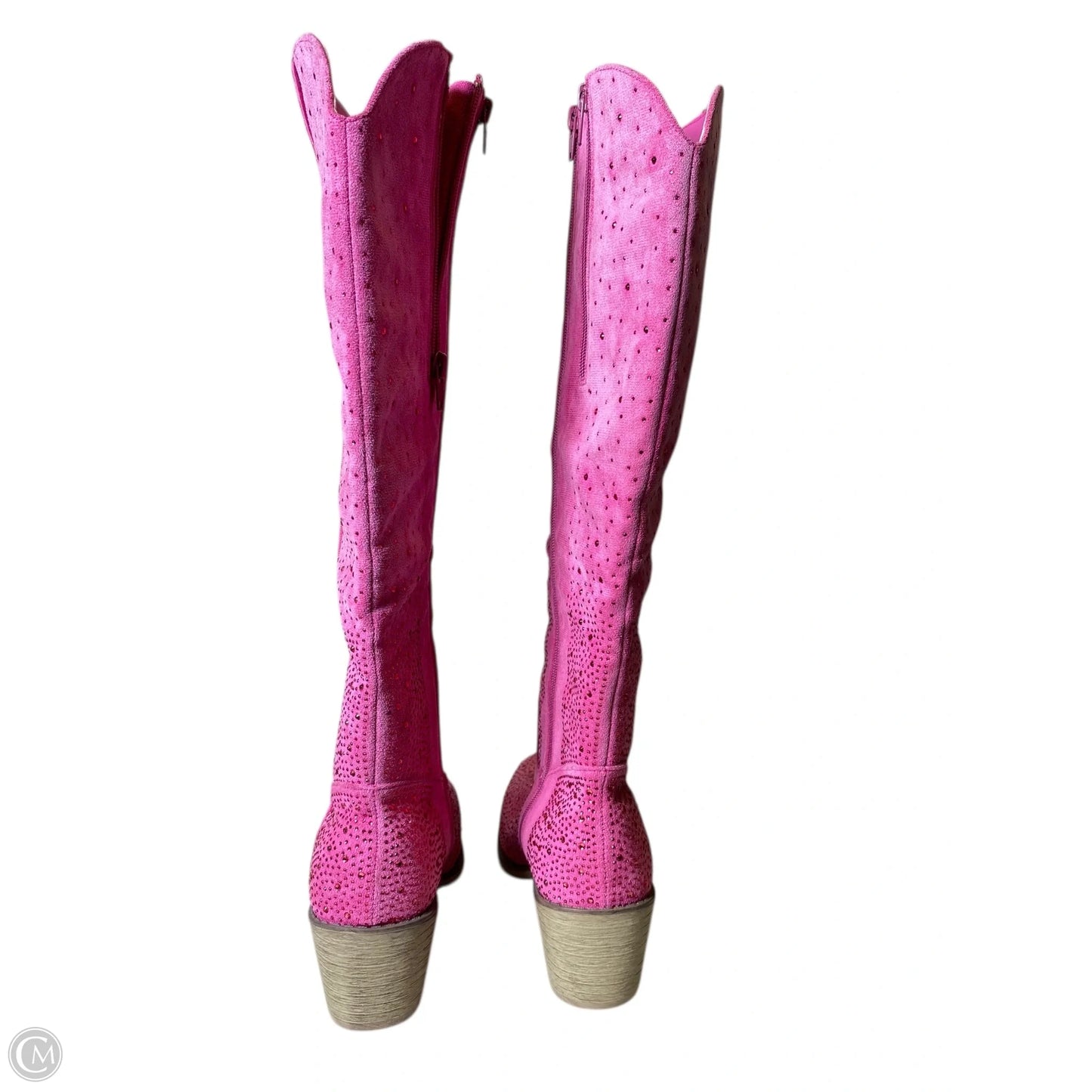 Boots Knee Heels By Pierre Dumas In Pink, Size: 11