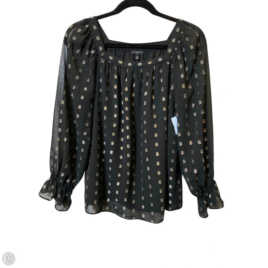 Top Long Sleeve By Talbots In Black & Gold, Size: M